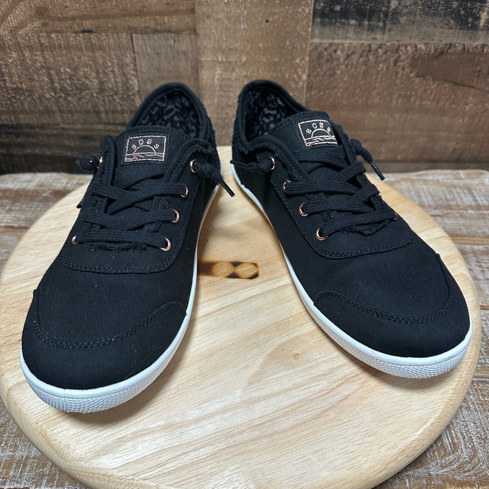 Skechers BOBS B Cute Sneaker Women Sz 10 Black Canvas Casual Comfort Shoe 33492 - Picture 4 of 8
